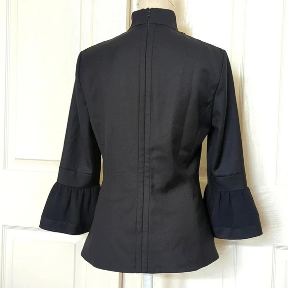 Tory Burch Black Mock Neck Three-quarter Sleeve Blouse - Picture 4 of 6